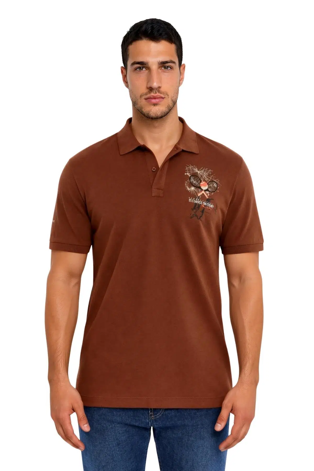 Ar-ma Erkek Polo Yaka Tişört Resim Baskili Örme Kumaş Regular Fit %100 Pamuk 30/1 Çift Toplama Penye Pike Y31374357702 
