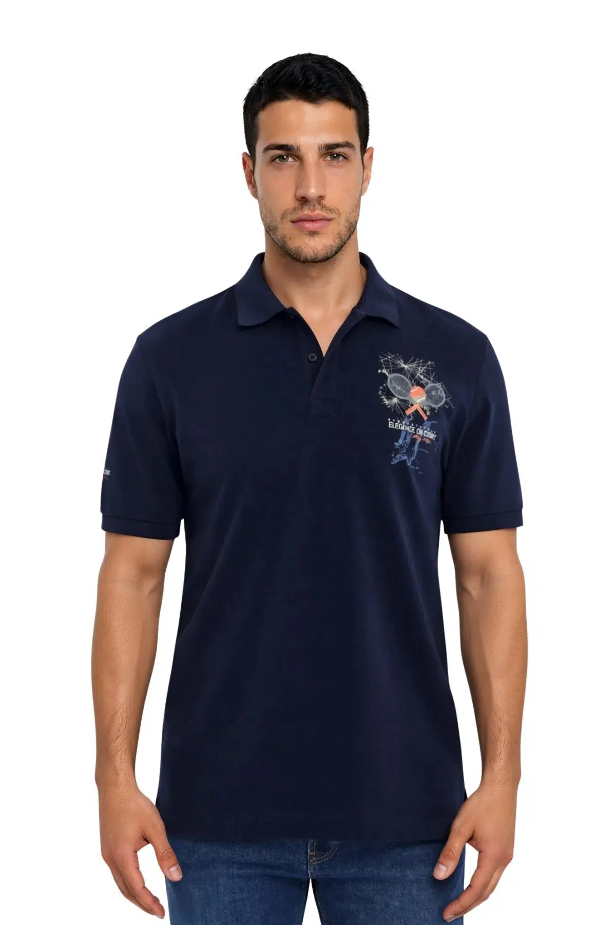 Ar-ma Erkek Polo Yaka Tişört Resim Baskili Örme Kumaş Regular Fit %100 Pamuk 30/1 Çift Toplama Penye Pike Y31374357702 - Lacivert-L1