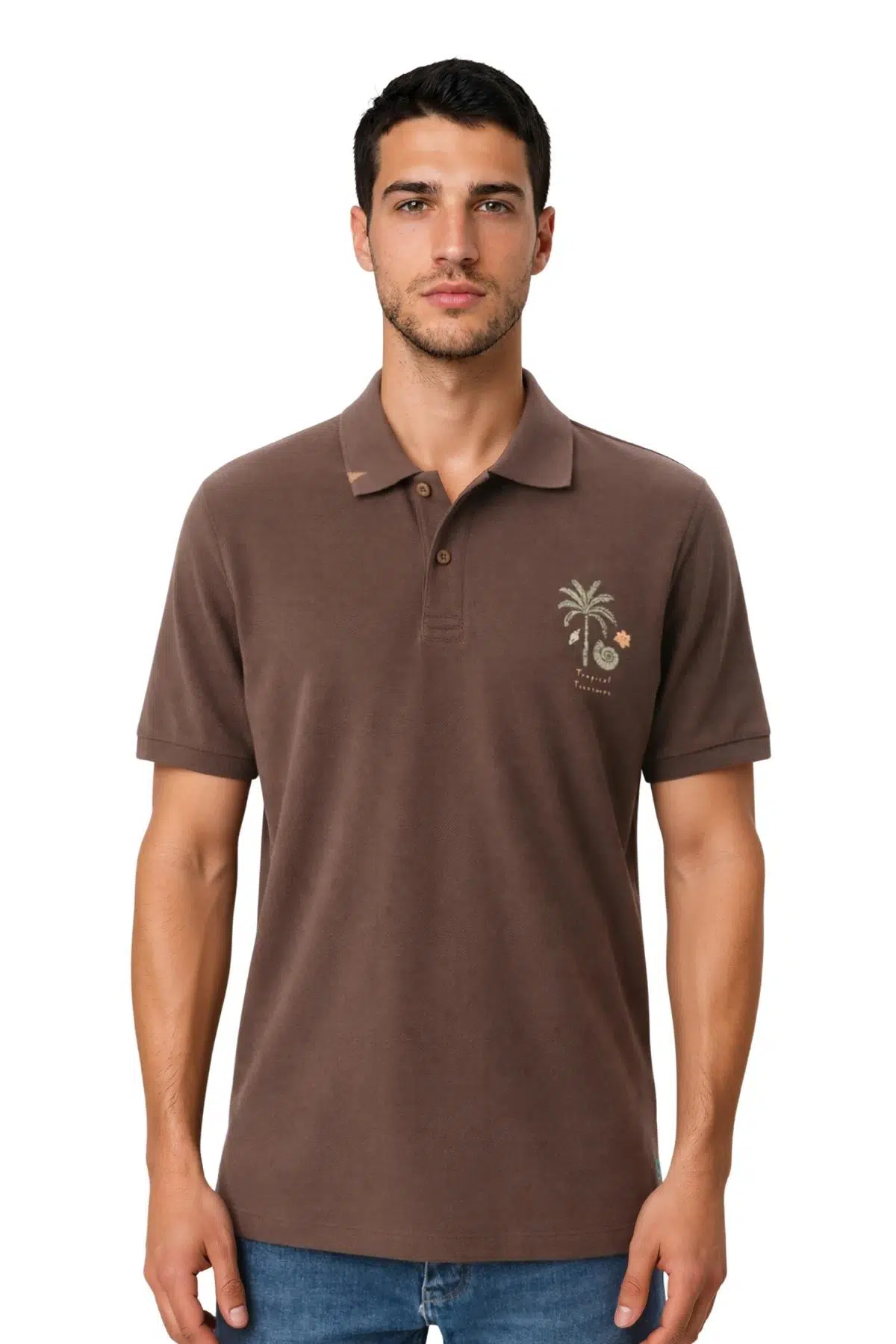 Ar-ma Erkek Polo Yaka Tişört Resim Baskili Regular Fit Çift Toplama Penye Pike Y31374358102 - Vizon-V1