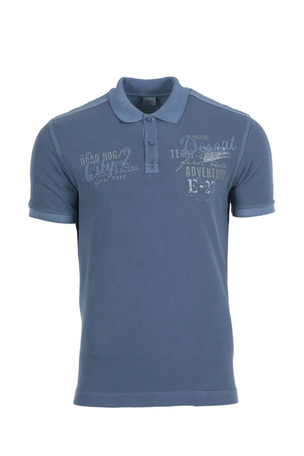 Ar-ma Erkek Polo Yaka Tişört Yazi Baskili Regular Fit Çift Toplama Penye Pike Y0TYO7345 
