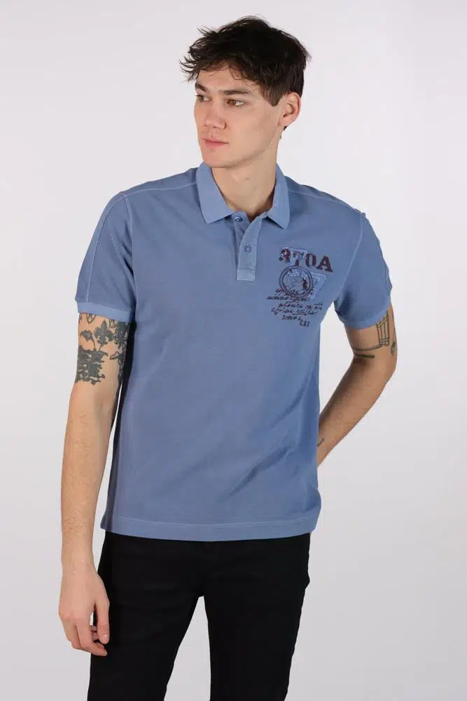 Ar-ma Erkek Polo Yaka Tişört Yazi Baskili Örme Kumaş Regular Fit %100 Pamuk 30/1 Çift Toplama Penye Pike Y22374375601 - Lacivert-L1