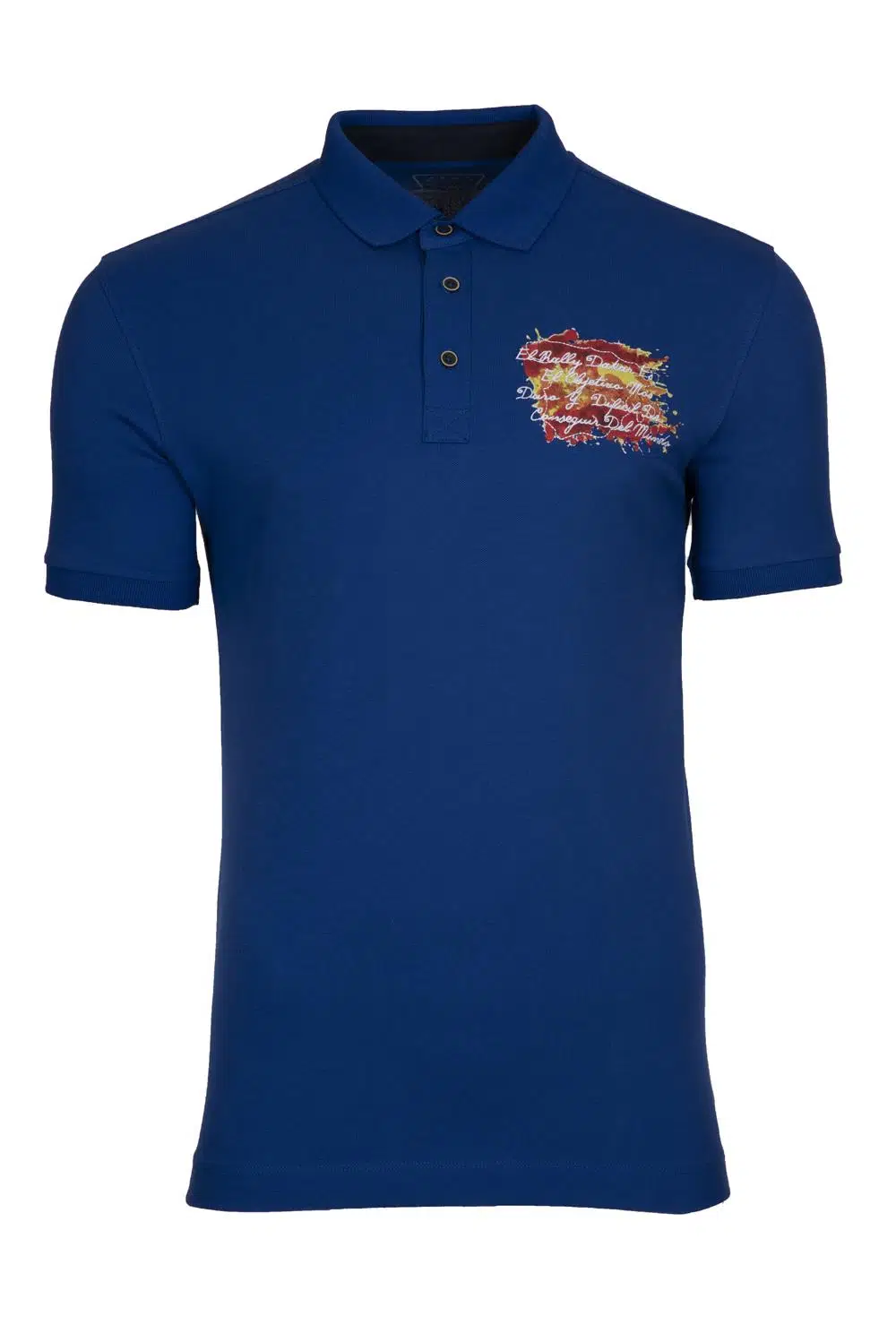 Ar-ma Erkek Polo Yaka Tişört Yazi Baskili Regular Fit Tek Toplama Licrali Pike Y0TYO2655 - Saks Mavisi-SM1