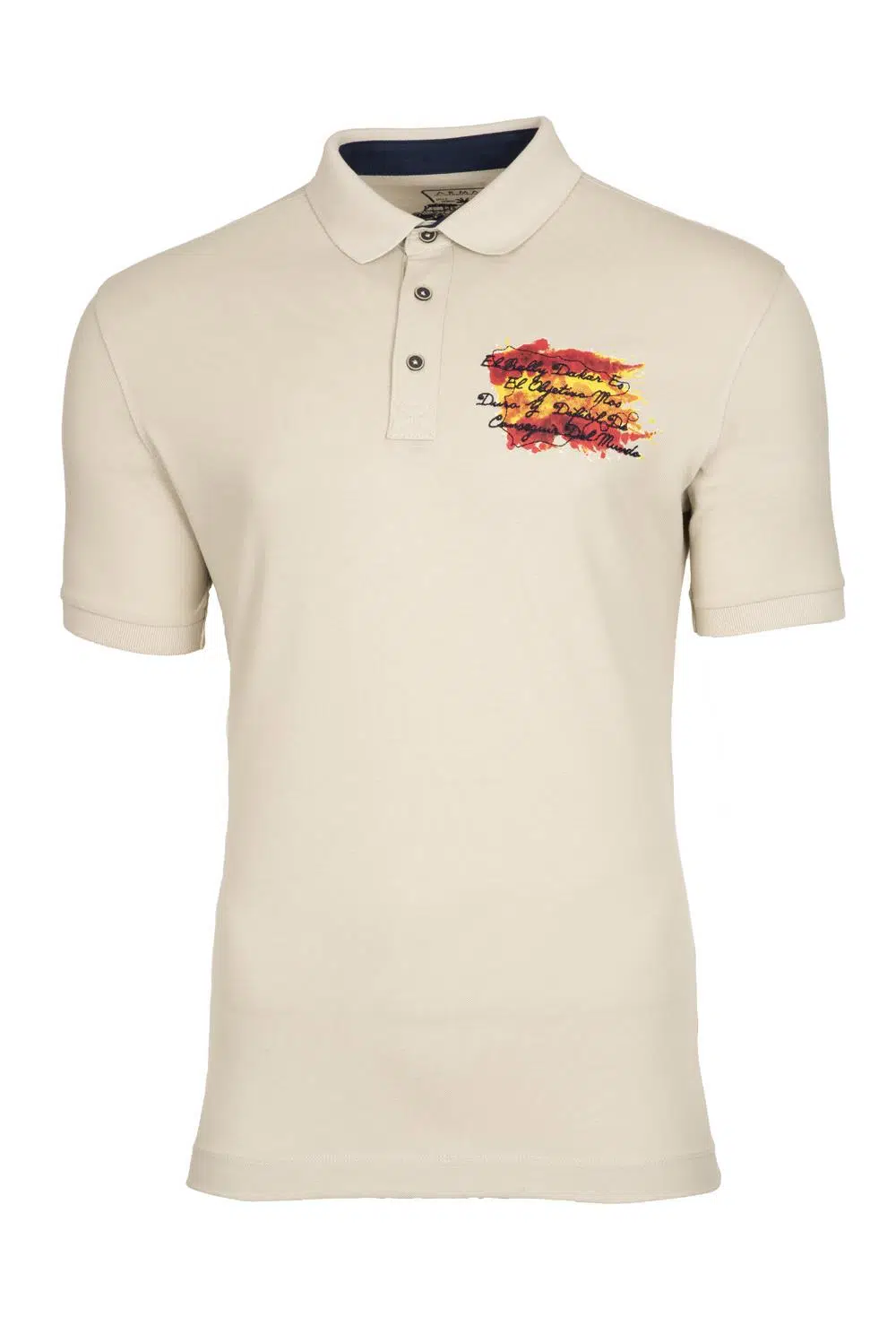 Ar-ma Erkek Polo Yaka Tişört Yazi Baskili Regular Fit Tek Toplama Licrali Pike Y0TYO2655 - Bej-B1