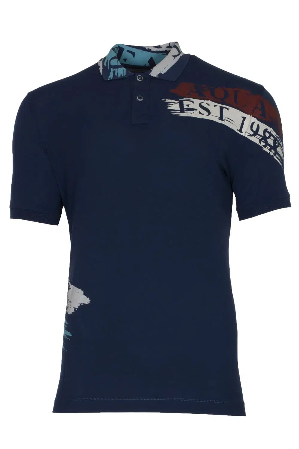 Ar-ma Erkek Polo Yaka Tişört Yazi Baskili Regular Fit Tek Toplama Licrali Pike Y21374272301 - İndigo-İ1
