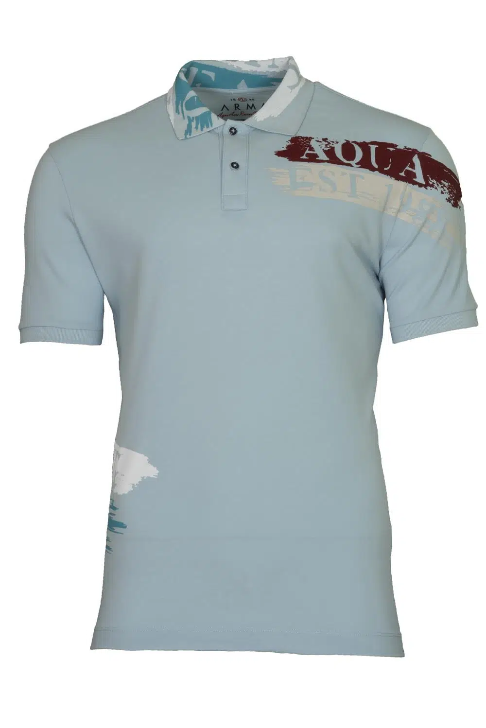 Ar-ma Erkek Polo Yaka Tişört Yazi Baskili Regular Fit Tek Toplama Licrali Pike Y21374272301 - Mavi-M1