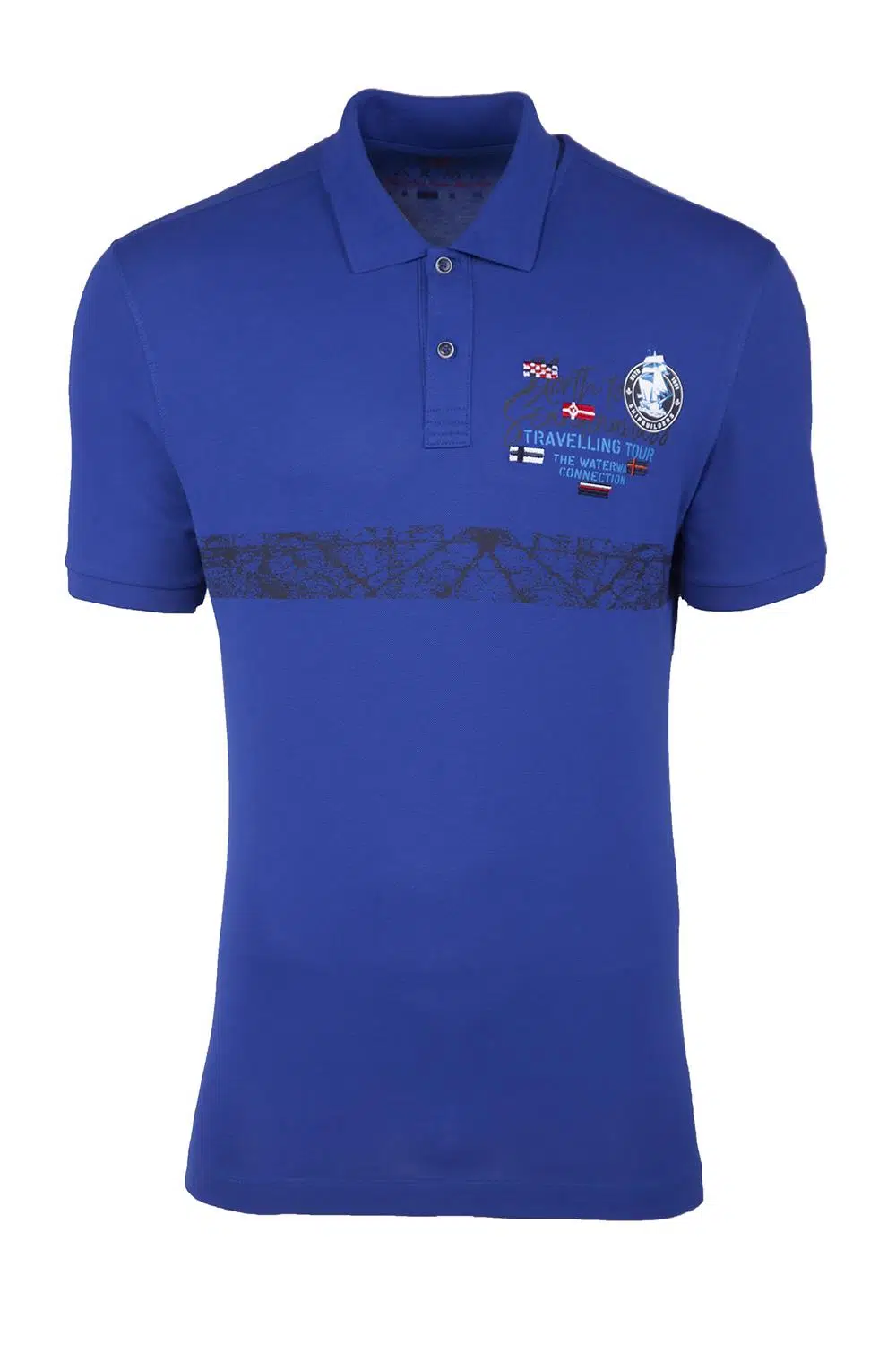 Ar-ma Erkek Polo Yaka Tişört Yazi Baskili Regular Fit Tek Toplama Licrali Pike Y21374272501 - Saks Mavisi-SM1