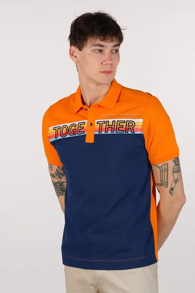 Ar-ma Erkek Polo Yaka Tişört Yazi Baskili Örme Kumaş Regular Fit %95 Pamuk %5 Likra 30/1 Tek Toplama Licrali Pike Y22374301401 - Turuncu-T1