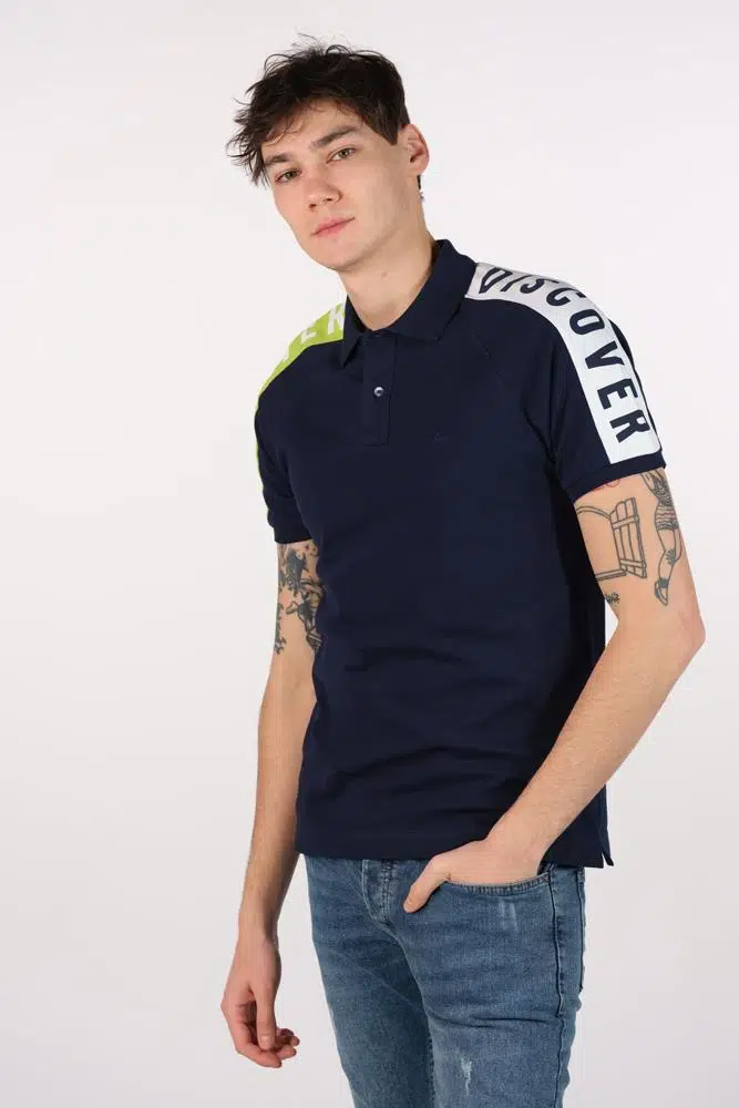 Ar-ma Erkek Polo Yaka Tişört Yazi Baskili Örme Kumaş Regular Fit %95 Pamuk %5 Likra 30/1 Tek Toplama Licrali Pike Y22374302401 - Lacivert-L1