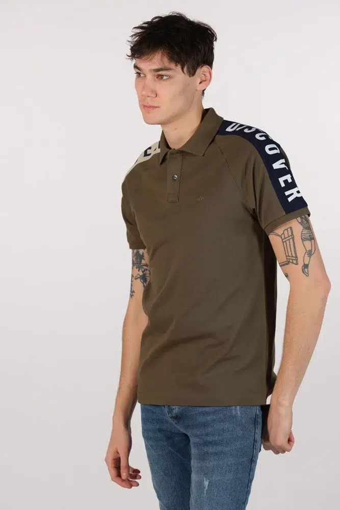 Ar-ma Erkek Polo Yaka Tişört Yazi Baskili Örme Kumaş Regular Fit %95 Pamuk %5 Likra 30/1 Tek Toplama Licrali Pike Y22374302401 - Haki-H1