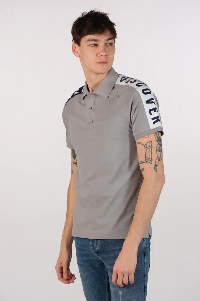 Ar-ma Erkek Polo Yaka Tişört Yazi Baskili Örme Kumaş Regular Fit %95 Pamuk %5 Likra 30/1 Tek Toplama Licrali Pike Y22374302401 - Gri-G2
