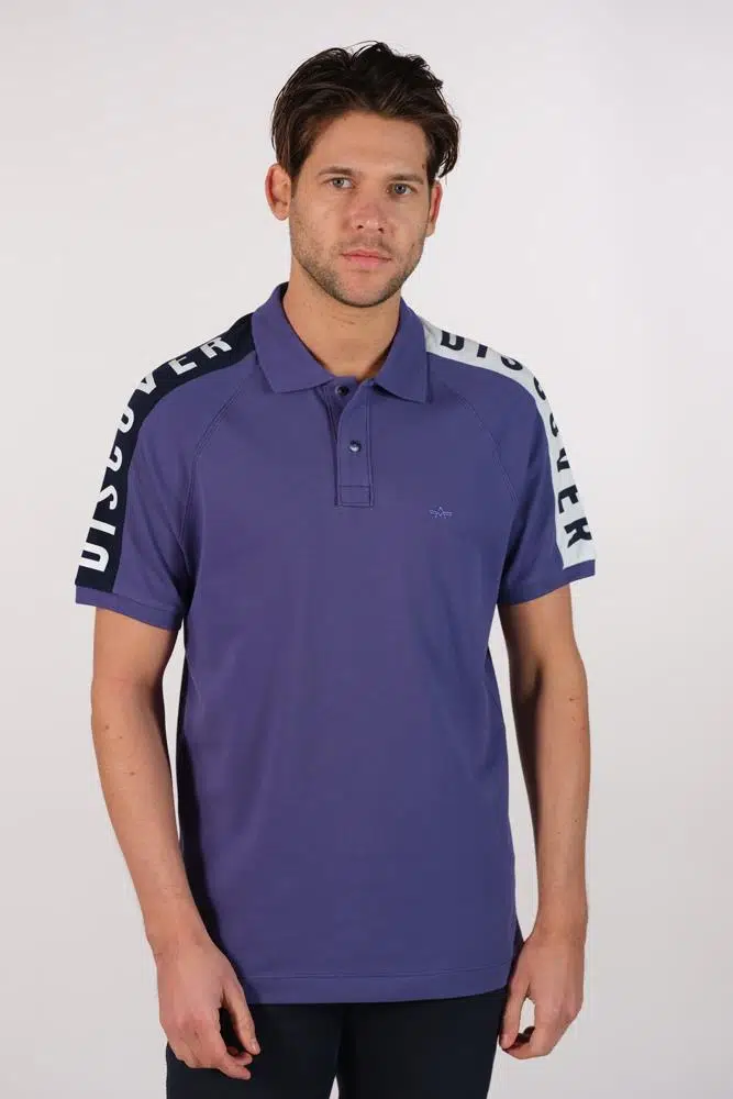 Ar-ma Erkek Polo Yaka Tişört Yazi Baskili Örme Kumaş Regular Fit %95 Pamuk %5 Likra 30/1 Tek Toplama Licrali Pike Y22374302401 - Mor-M1