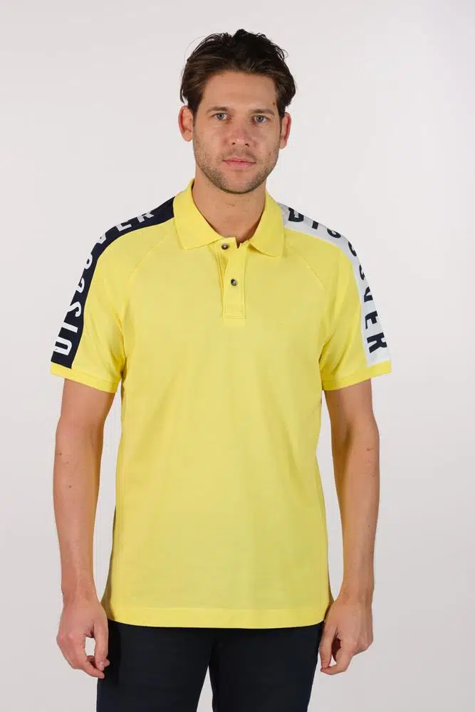 Ar-ma Erkek Polo Yaka Tişört Yazi Baskili Örme Kumaş Regular Fit %95 Pamuk %5 Likra 30/1 Tek Toplama Licrali Pike Y22374302401 - Sarı-S1