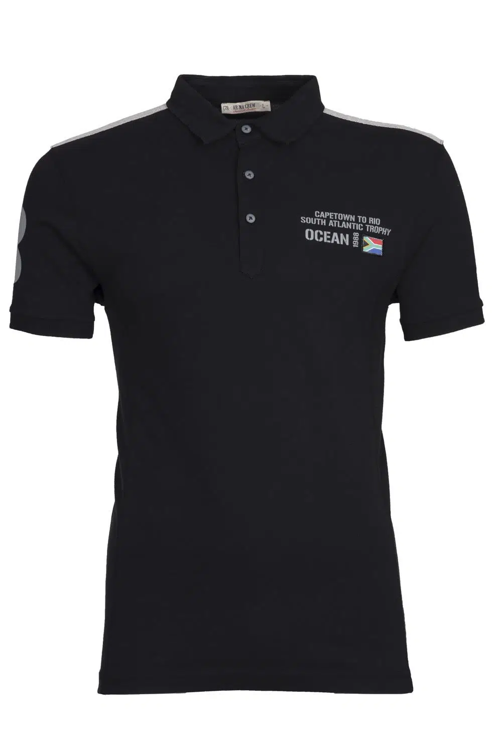 Ar-ma Erkek Polo Yaka Tişört Yazi Baskili Regular Fit Tek Toplama Licrali Pike Y9TYO7962 - Siyah-S1
