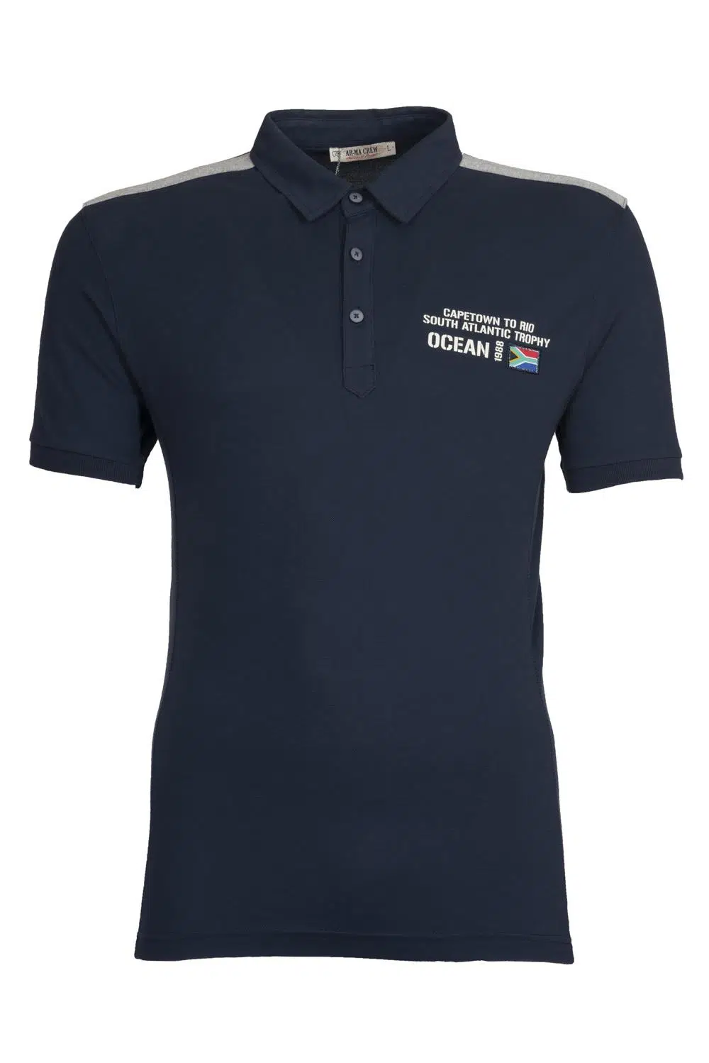 Ar-ma Erkek Polo Yaka Tişört Yazi Baskili Regular Fit Tek Toplama Licrali Pike Y9TYO7962 - Lacivert-L1