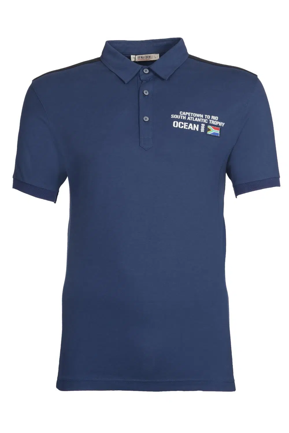 Ar-ma Erkek Polo Yaka Tişört Yazi Baskili Regular Fit Tek Toplama Licrali Pike Y9TYO7962 - İndigo-İ1