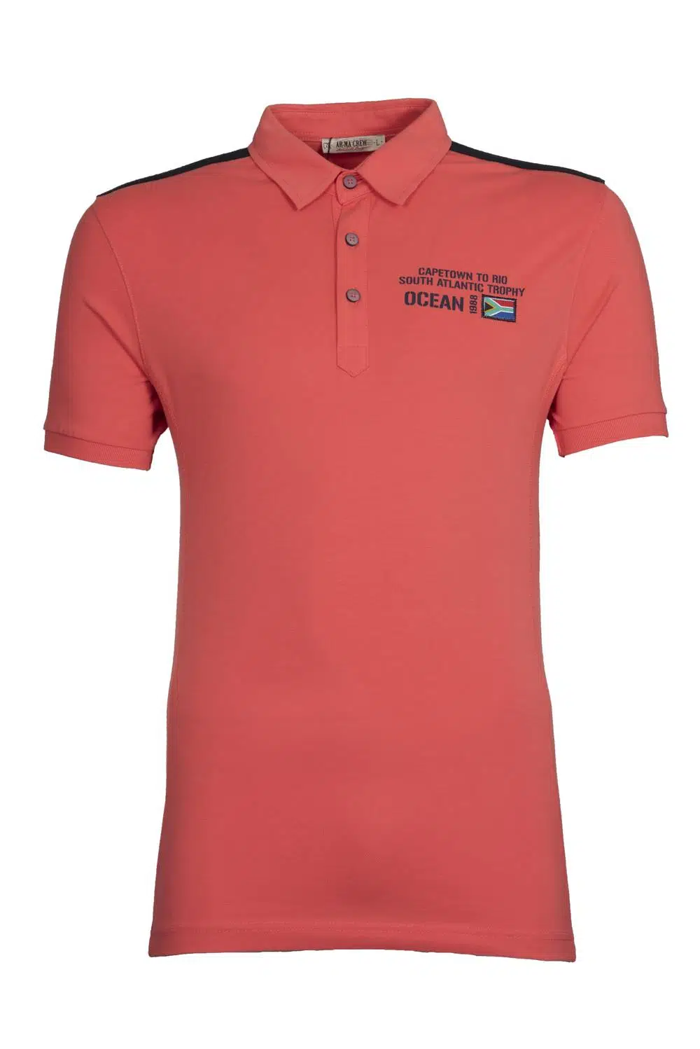 Ar-ma Erkek Polo Yaka Tişört Yazi Baskili Regular Fit Tek Toplama Licrali Pike Y9TYO7962 - Pembe-P5