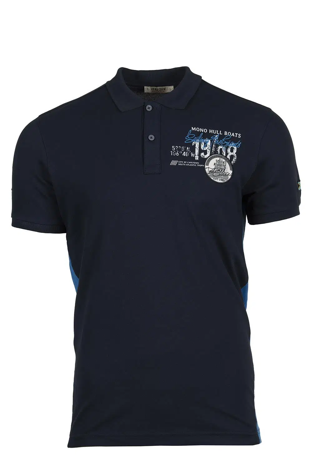 Ar-ma Erkek Polo Yaka Tişört Yazi Baskili Regular Fit Tek Toplama Licrali Pike Y9TYO7985 - Lacivert-L1