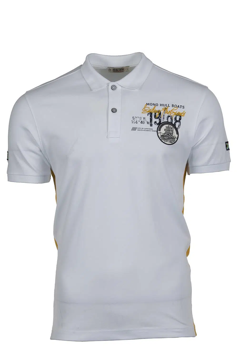 Ar-ma Erkek Polo Yaka Tişört Yazi Baskili Regular Fit Tek Toplama Licrali Pike Y9TYO7985 - Beyaz-B1