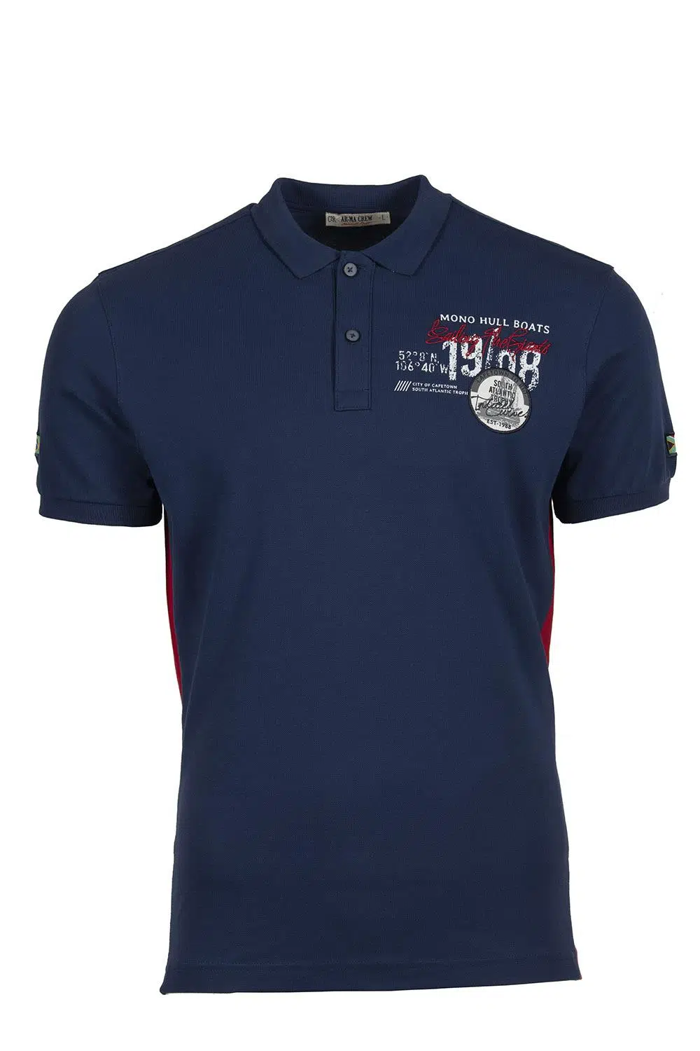 Ar-ma Erkek Polo Yaka Tişört Yazi Baskili Regular Fit Tek Toplama Licrali Pike Y9TYO7985 - İndigo-İ1