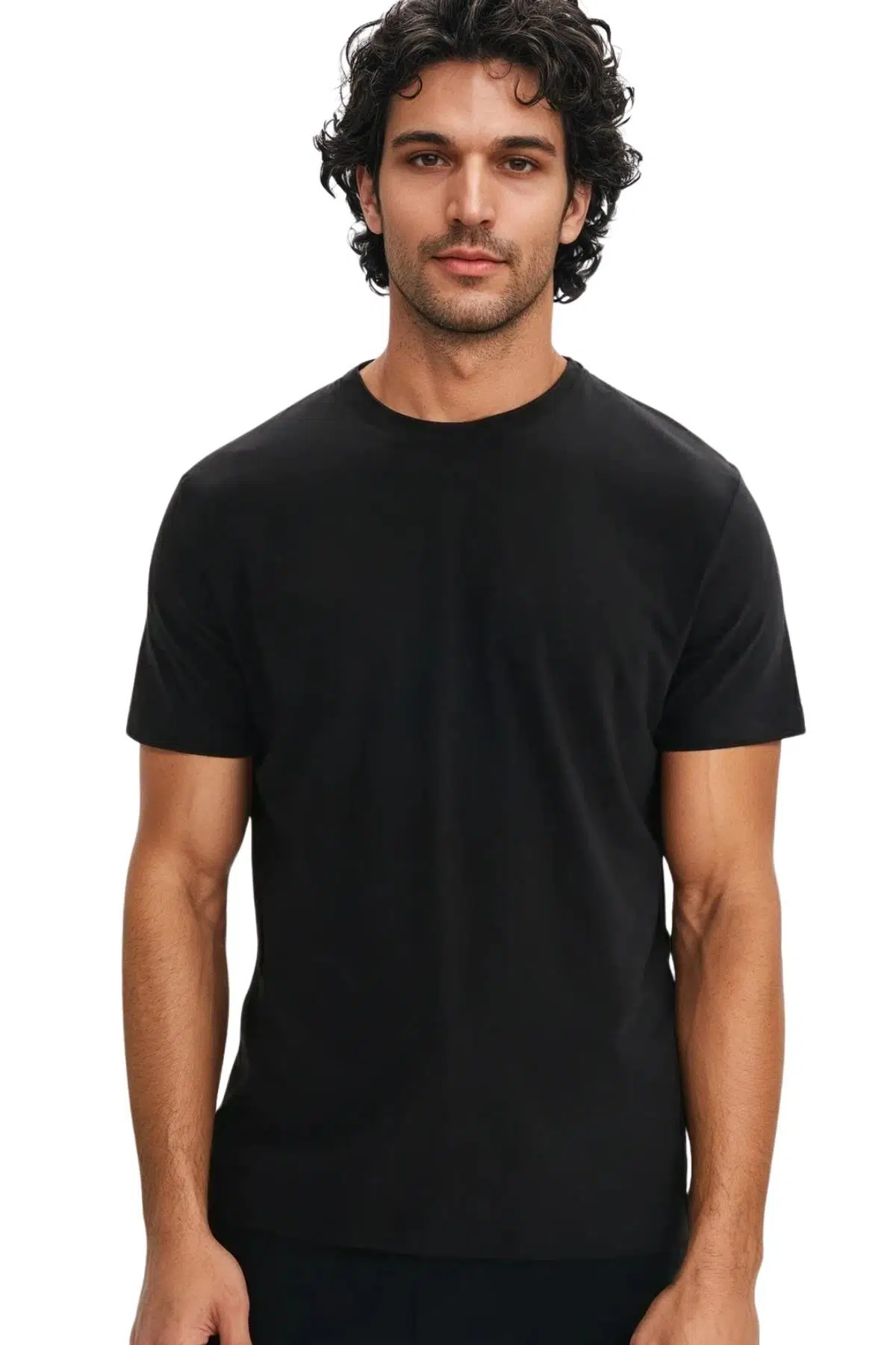 Ar-ma Erkek Bisiklet Yaka Tişört Regular Fit %100 Pamuk Süprem Basic Baskısız Y31344408002 - Siyah-S1