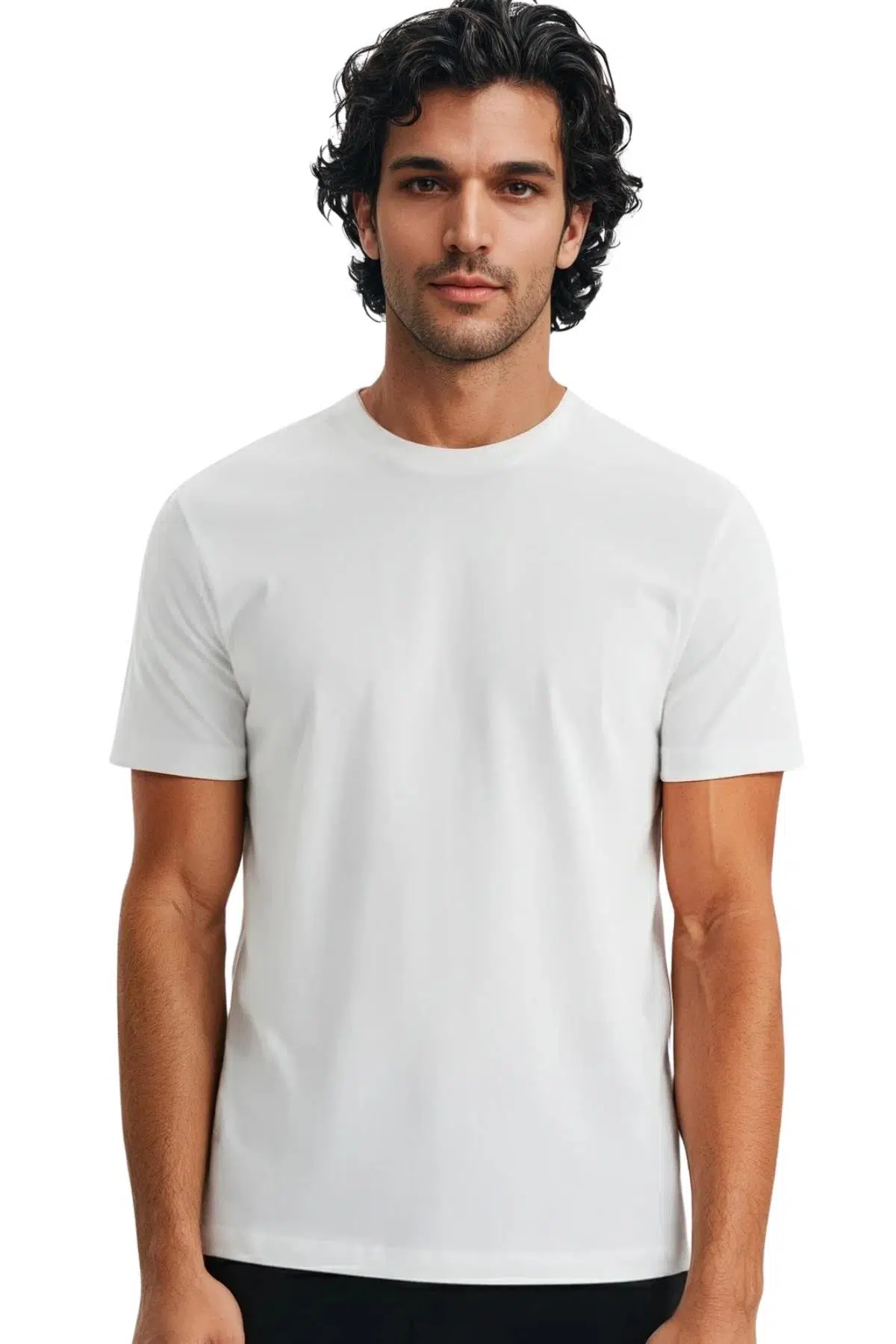 Ar-ma Erkek Bisiklet Yaka Tişört Regular Fit %100 Pamuk Süprem Basic Baskısız Y31344408002 - Beyaz-B1