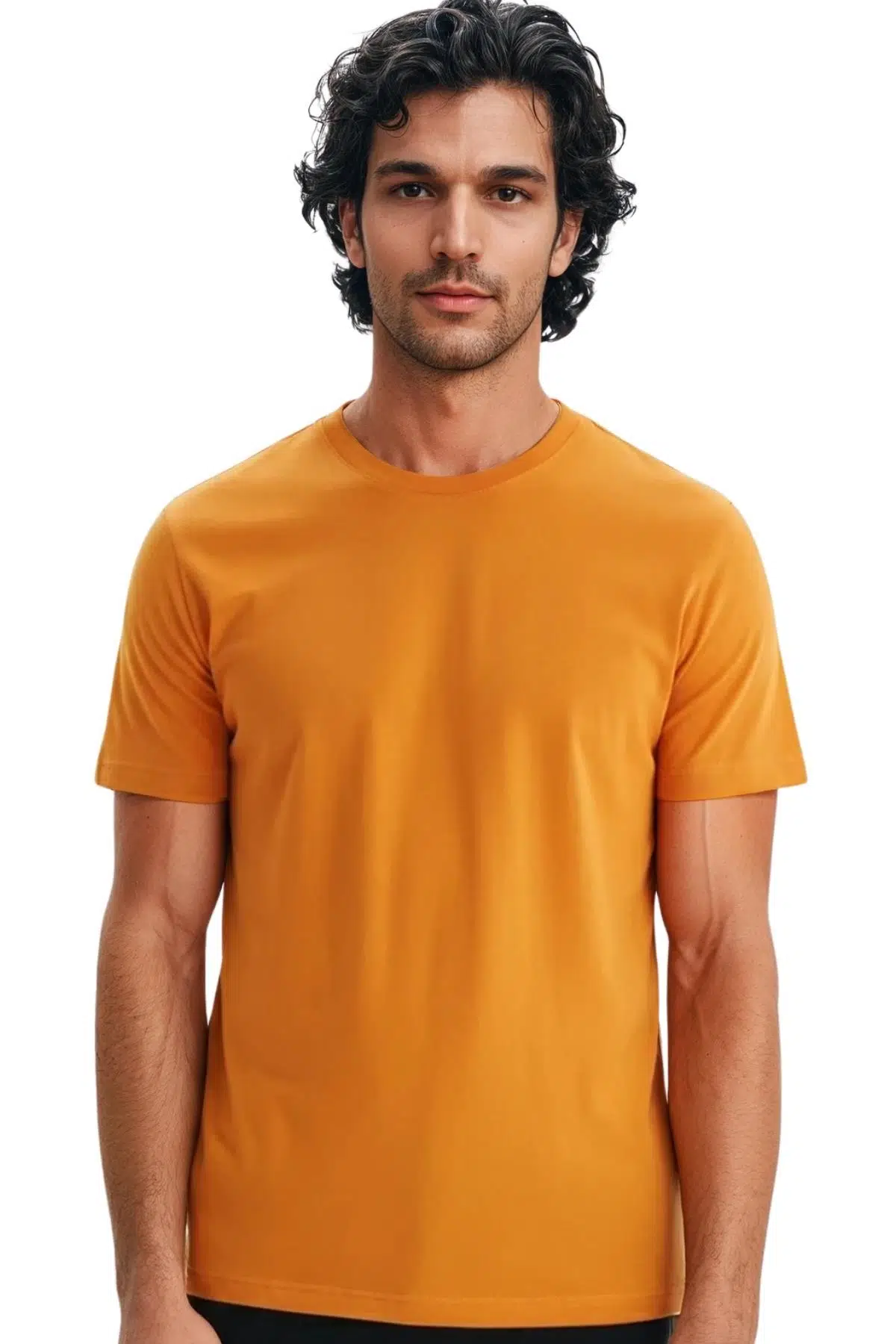 Ar-ma Erkek Bisiklet Yaka Tişört Regular Fit %100 Pamuk Süprem Basic Baskısız Y31344408002 - Turuncu-T1