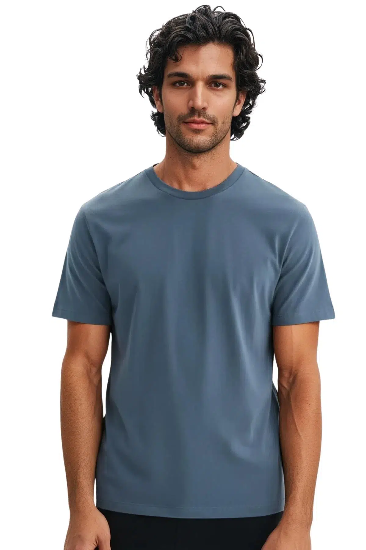 Ar-ma Erkek Bisiklet Yaka Tişört Regular Fit %100 Pamuk Süprem Basic Baskısız Y31344408002 - Mavi-M2