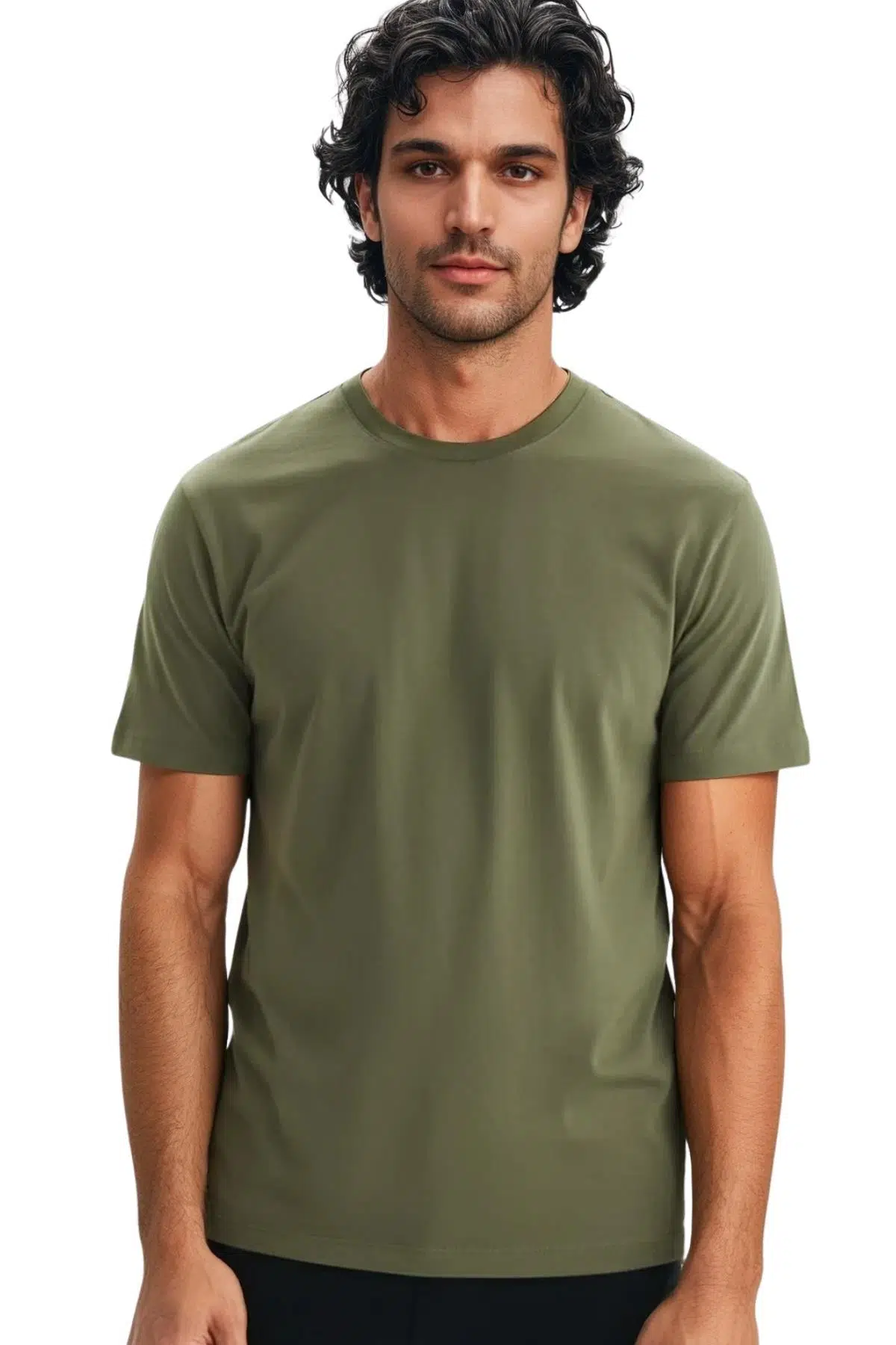 Ar-ma Erkek Bisiklet Yaka Tişört Regular Fit %100 Pamuk Süprem Basic Baskısız Y31344408002 - Haki-H5
