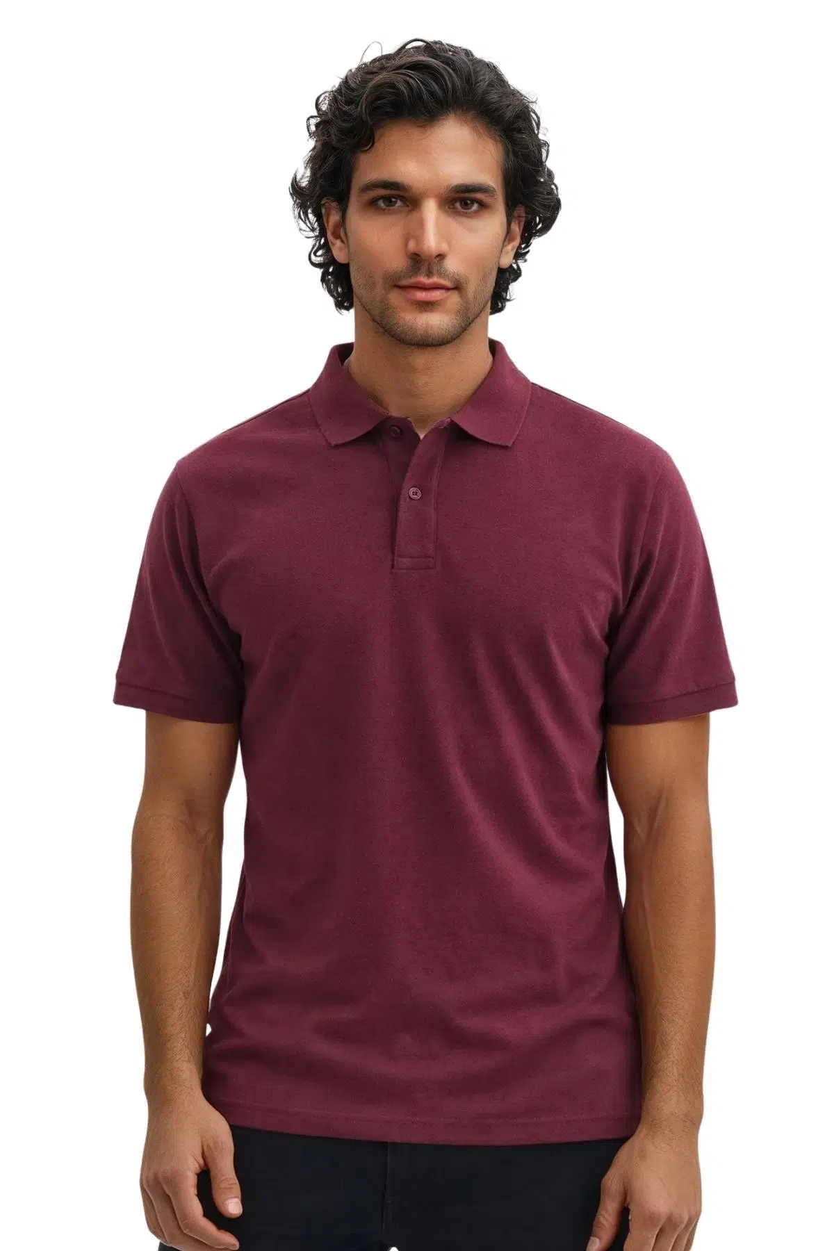 Arma Erkek Regular Fit Basic % 100 Pamuk Pike Polo Yaka Tişört Y29374354502 - Bordo-B1