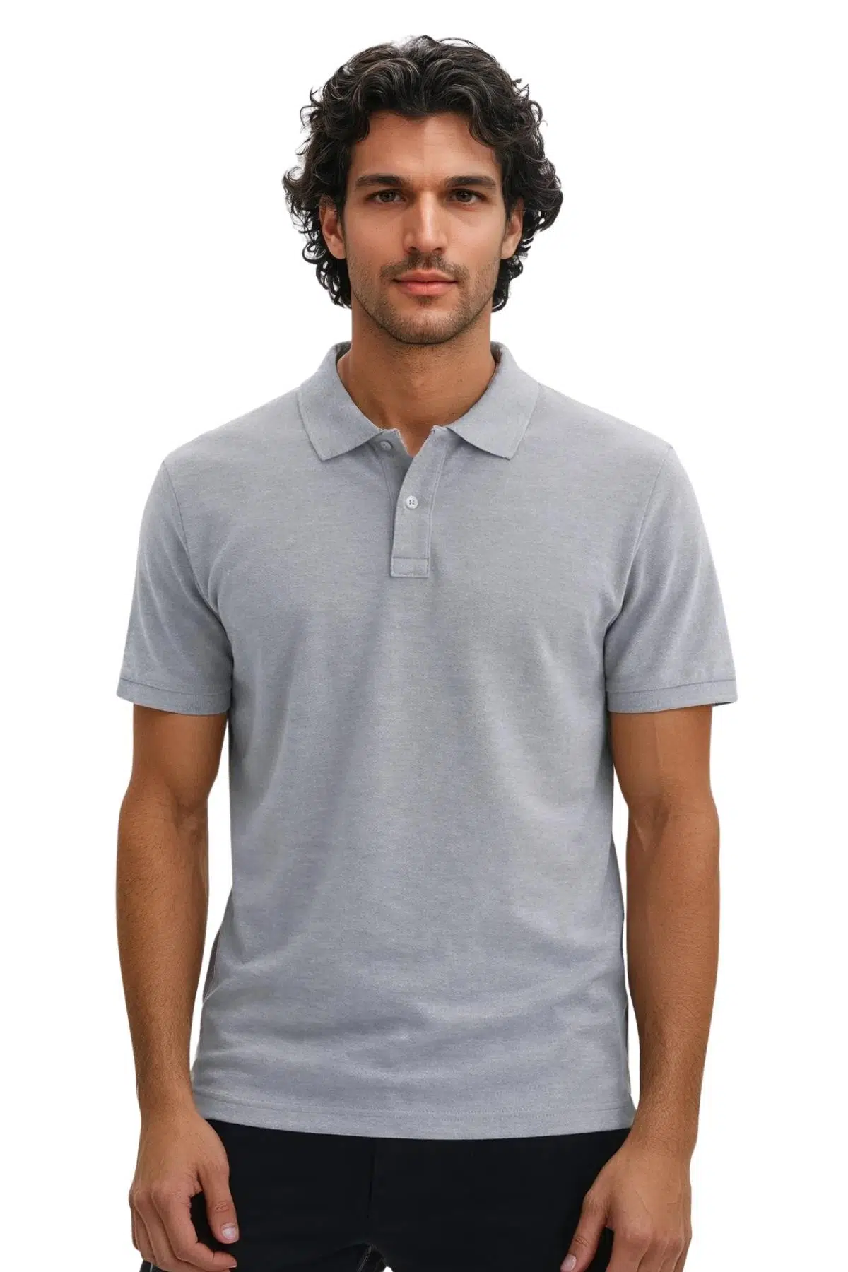 Arma Erkek Regular Fit Basic % 100 Pamuk Pike Polo Yaka Tişört Y29374354502 - Gri-G2