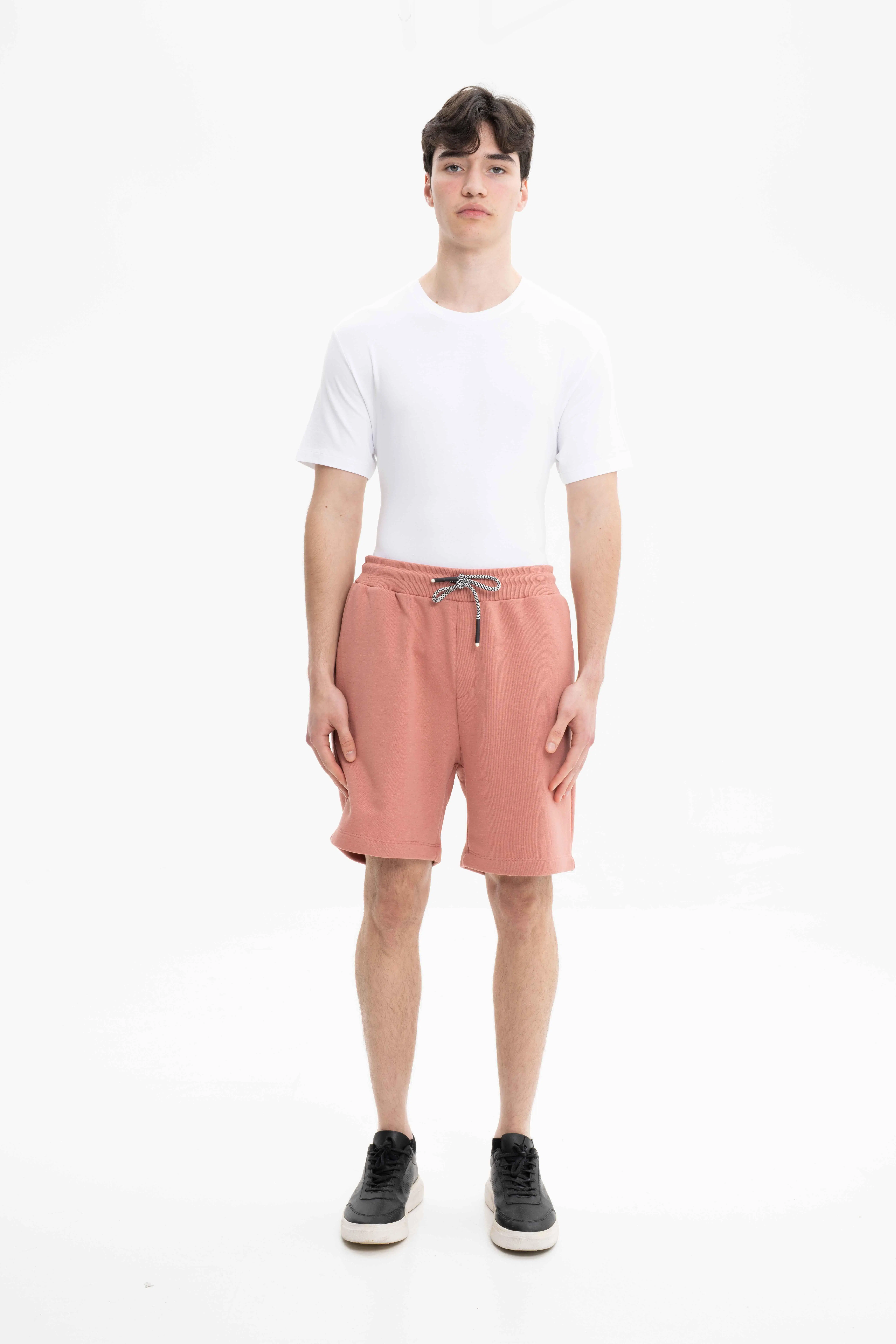 Ar-ma Erkek Şort Baskisiz Basic İp Kapatmali Ön Cepsiz Arka Tek Cepli Şort Örme Kumaş Regular Fit %75 Pamuk %25 Polyester 30/1 3 İplik Şardonsuz K26504278801 - Pembe-P3