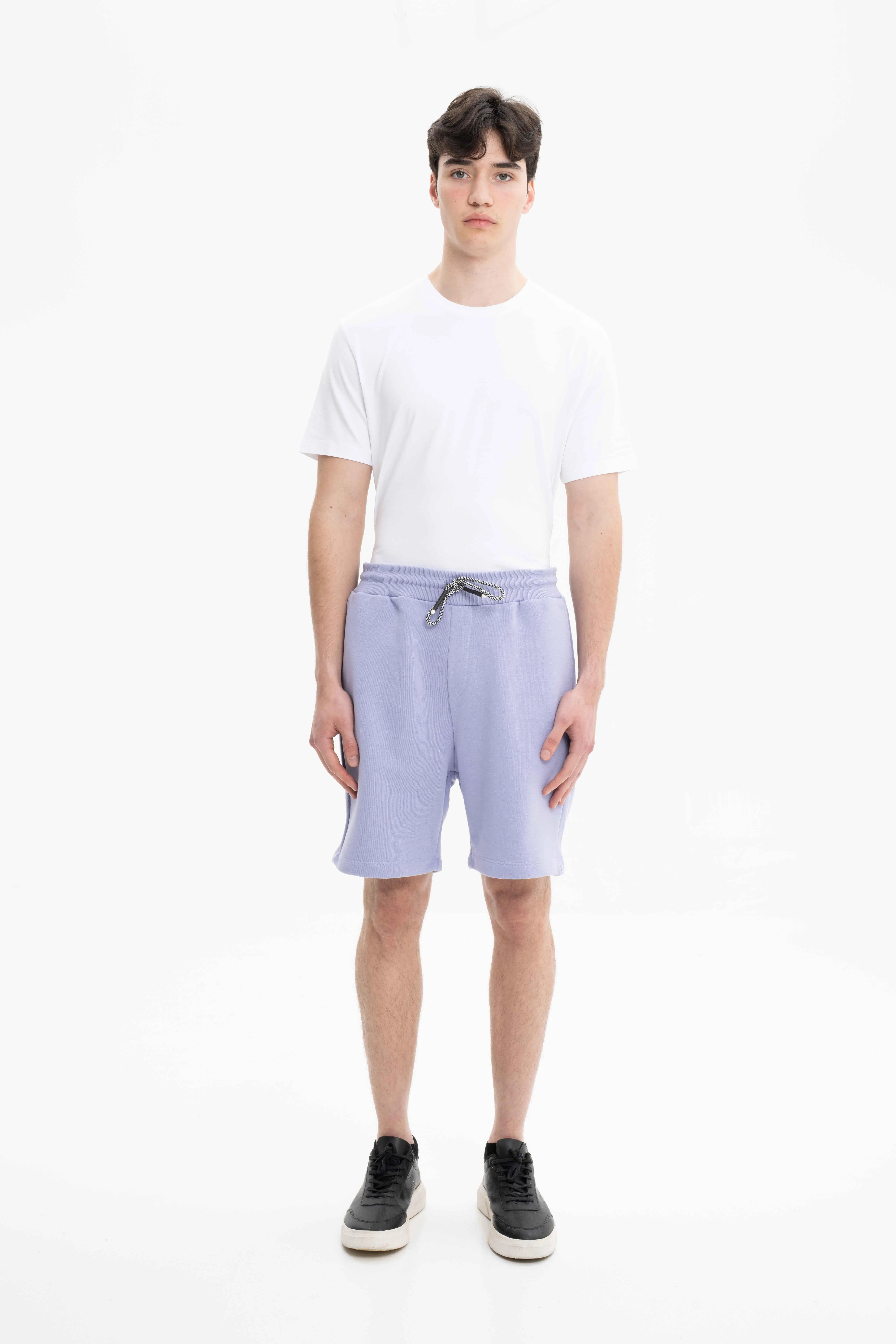 Ar-ma Erkek Şort Baskisiz Basic İp Kapatmali Ön Cepsiz Arka Tek Cepli Şort Örme Kumaş Regular Fit %75 Pamuk %25 Polyester 30/1 3 İplik Şardonsuz K26504278801 - Mor-M2