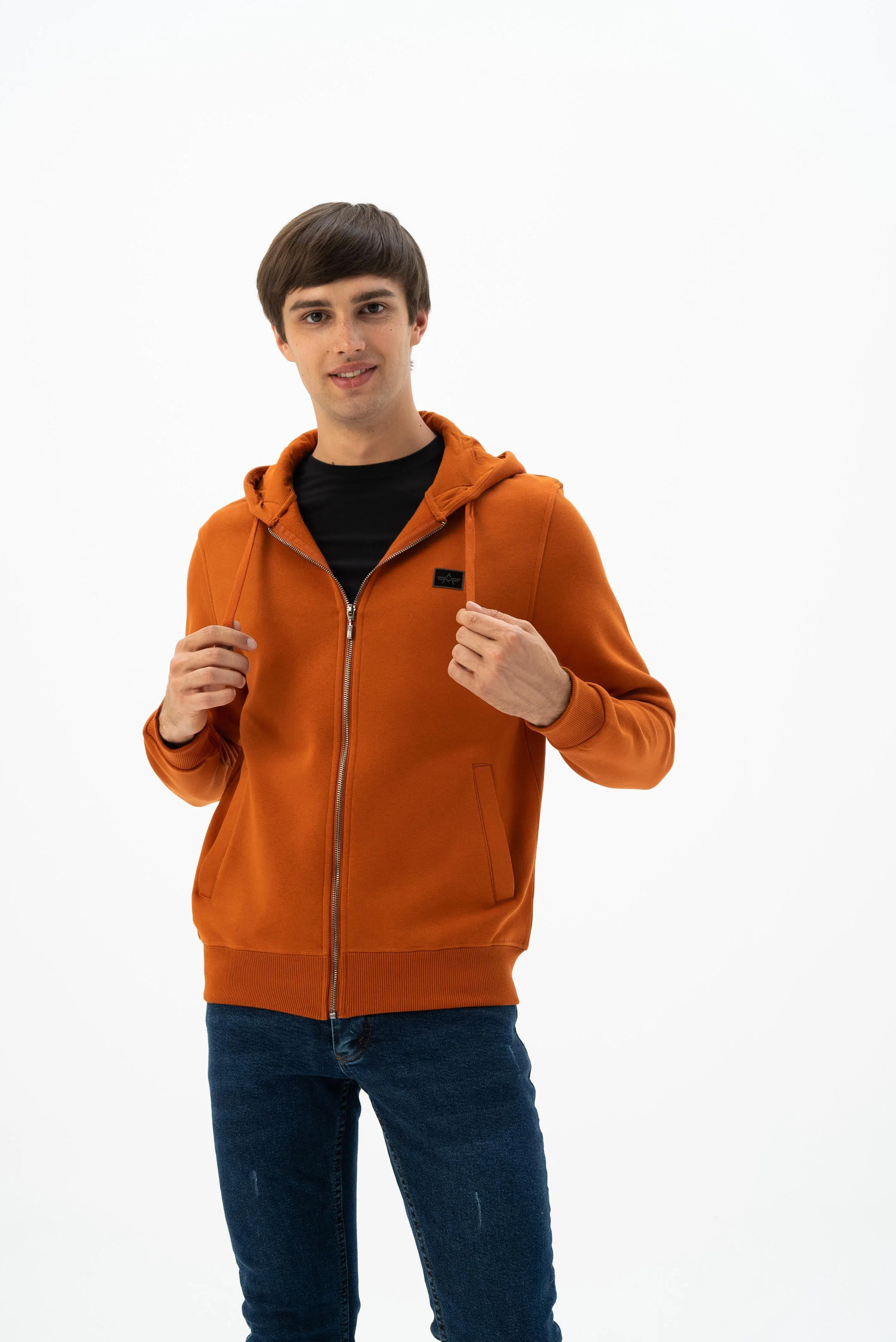 Ar-ma Erkek Tam Fermuar Sweatshirt Basic Baskisiz Kapşonlu Fleto Cepli Regular Fit Şardonlu Üç İplik K24324935801 - Pembe-P4