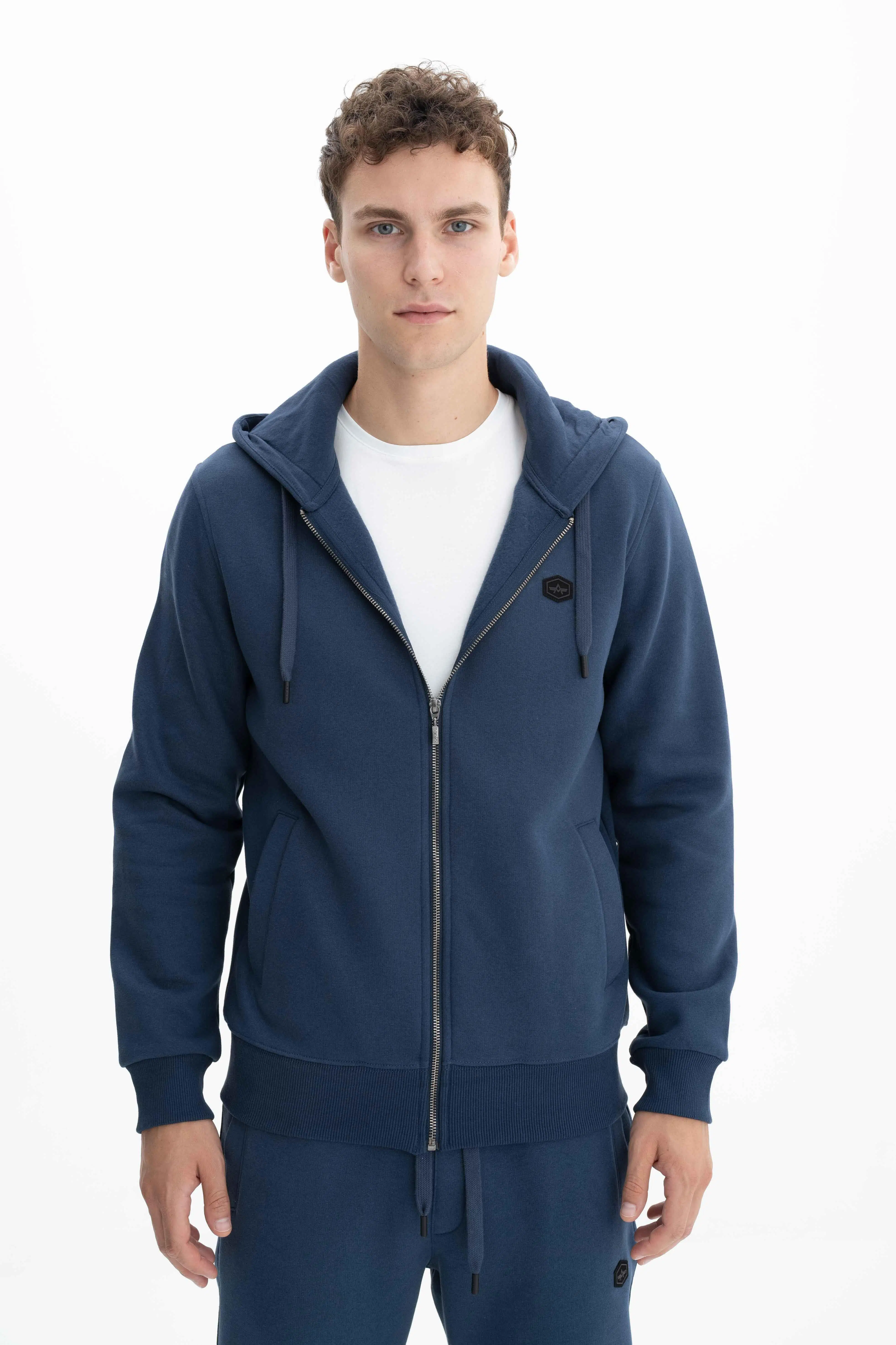 Ar-ma Erkek Tam Fermuar Sweatshirt Basic Baskisiz Kapşonlu Fleto Cepli Regular Fit Şardonlu Üç İplik K26324649801 - İndigo-İ1
