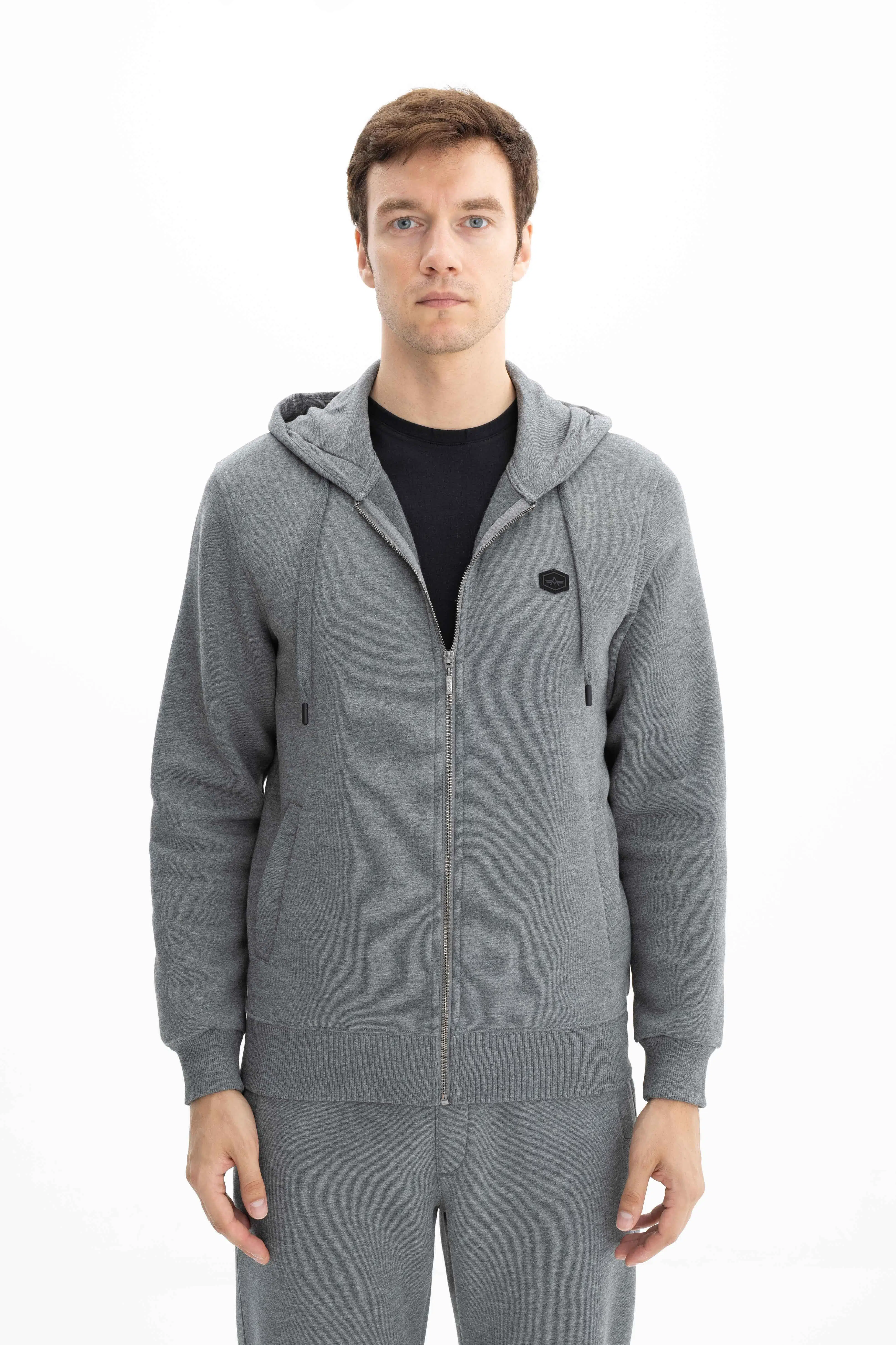 Ar-ma Erkek Tam Fermuar Sweatshirt Basic Baskisiz Kapşonlu Fleto Cepli Regular Fit Şardonlu Üç İplik K26324649801 - Gri-G1