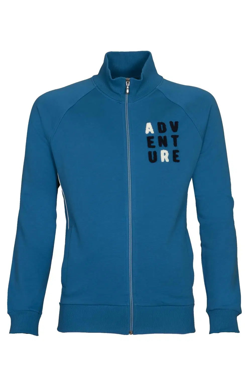 Ar-ma Erkek Tam Fermuar Sweatshirt Yazi Baskili Fleto Cepli Dik Yaka Regular Fit Diagonal Üç İplik K21324921801 - Mavi-M2