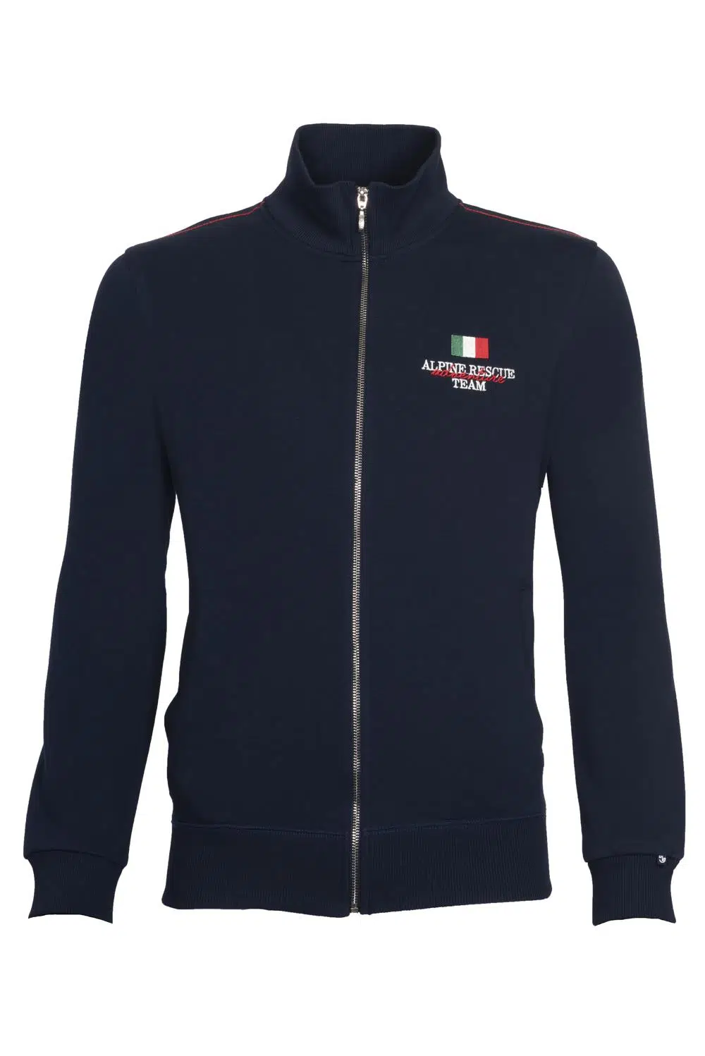Ar-ma Erkek Tam Fermuar Sweatshirt Yazi Baskili Fleto Cepli Dik Yaka Regular Fit Diagonal Üç İplik K21324922701 - Lacivert-L1
