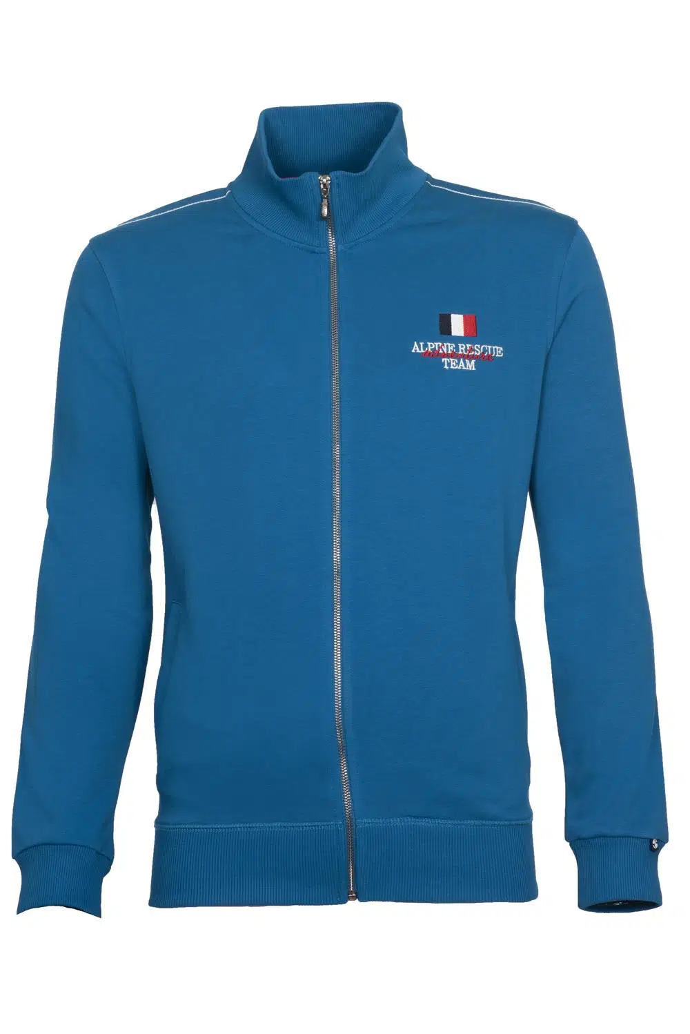 Ar-ma Erkek Tam Fermuar Sweatshirt Yazi Baskili Fleto Cepli Dik Yaka Regular Fit Diagonal Üç İplik K21324922701 - Mavi-M2