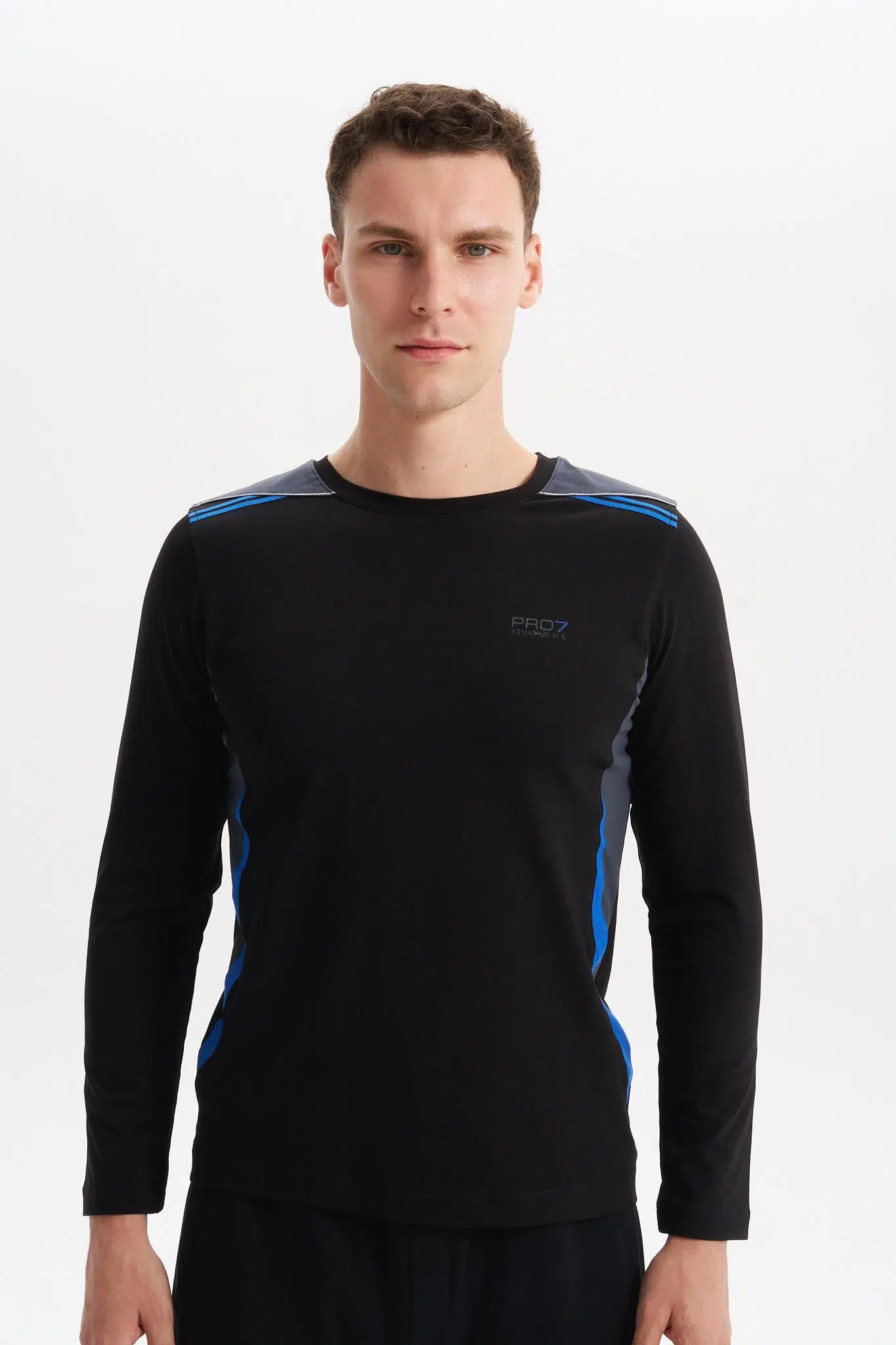 Ar-ma Erkek Uzun Kollu Tişört Yazi Baskili Cepsiz Bisiklet Yaka Slim Fit Penye Full Süprem K4SBO9556 - Siyah-S1