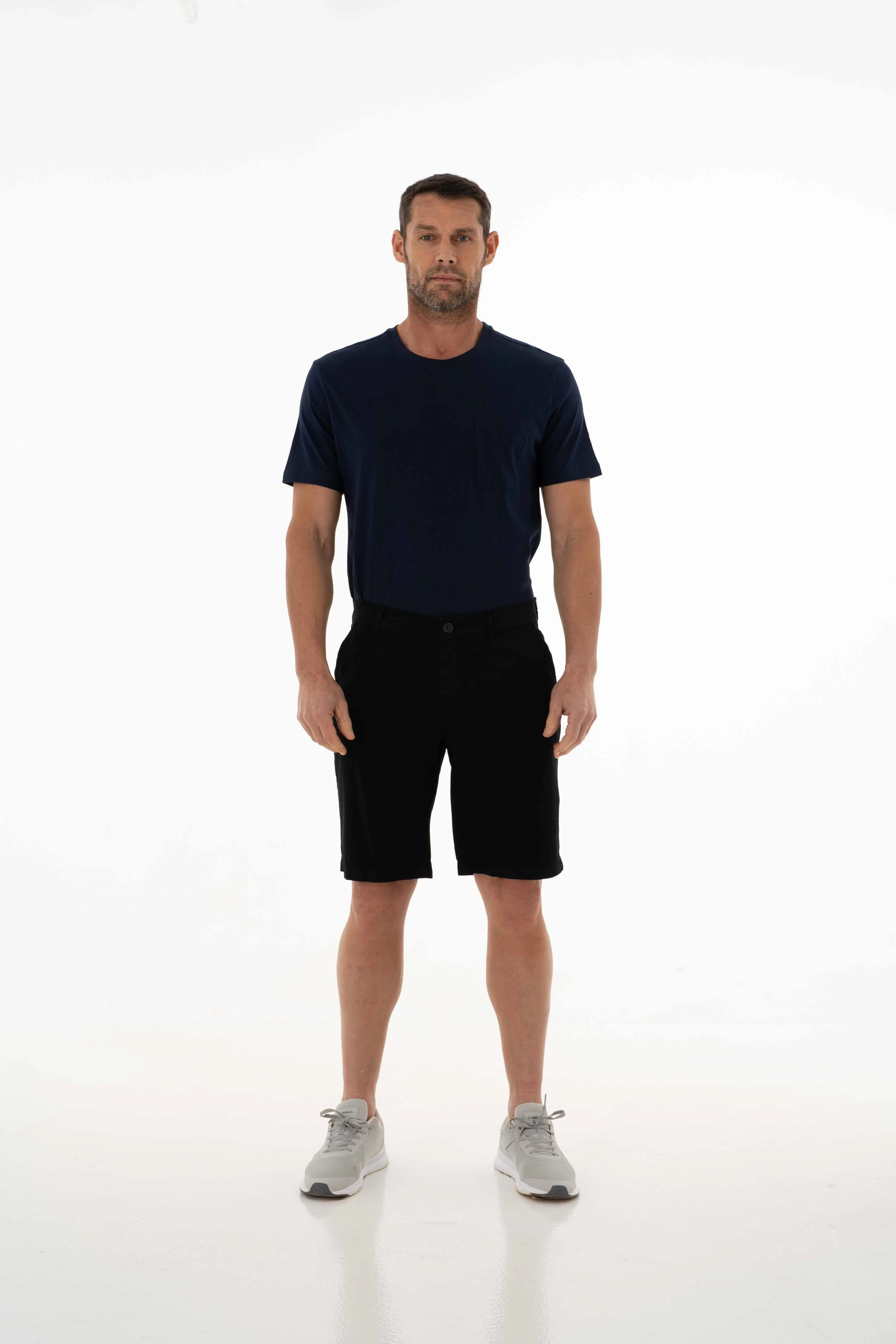 Ar-ma Erkek Regular Fit Şort %98 Pamuk %2 Elastan Dokuma Baskısız Parça Boyama Y25505278501 - Siyah-S1